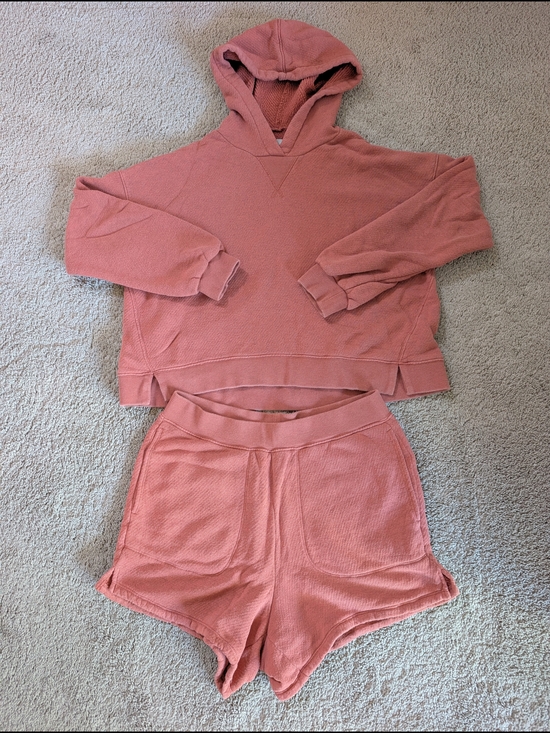 Madewell Other - MWL Madewell Cozy Dusty Rose Hoodie & Shorts Set